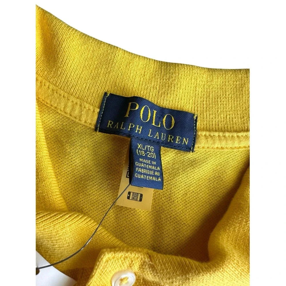 Polo Ralph Lauren Short Sleeve Polo Shirt Soft Touch Yellow Youth Size XL 18-20